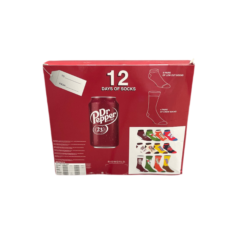 12 Days Of Socks American Drinks Brands Box Rear View
