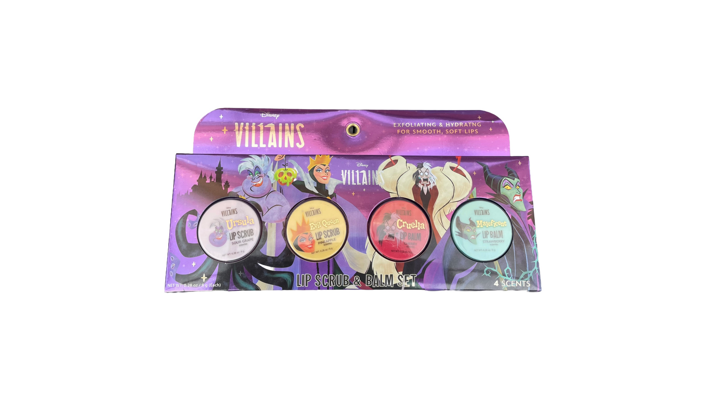 4 Piece Lip Balm & Scrub Set Villains