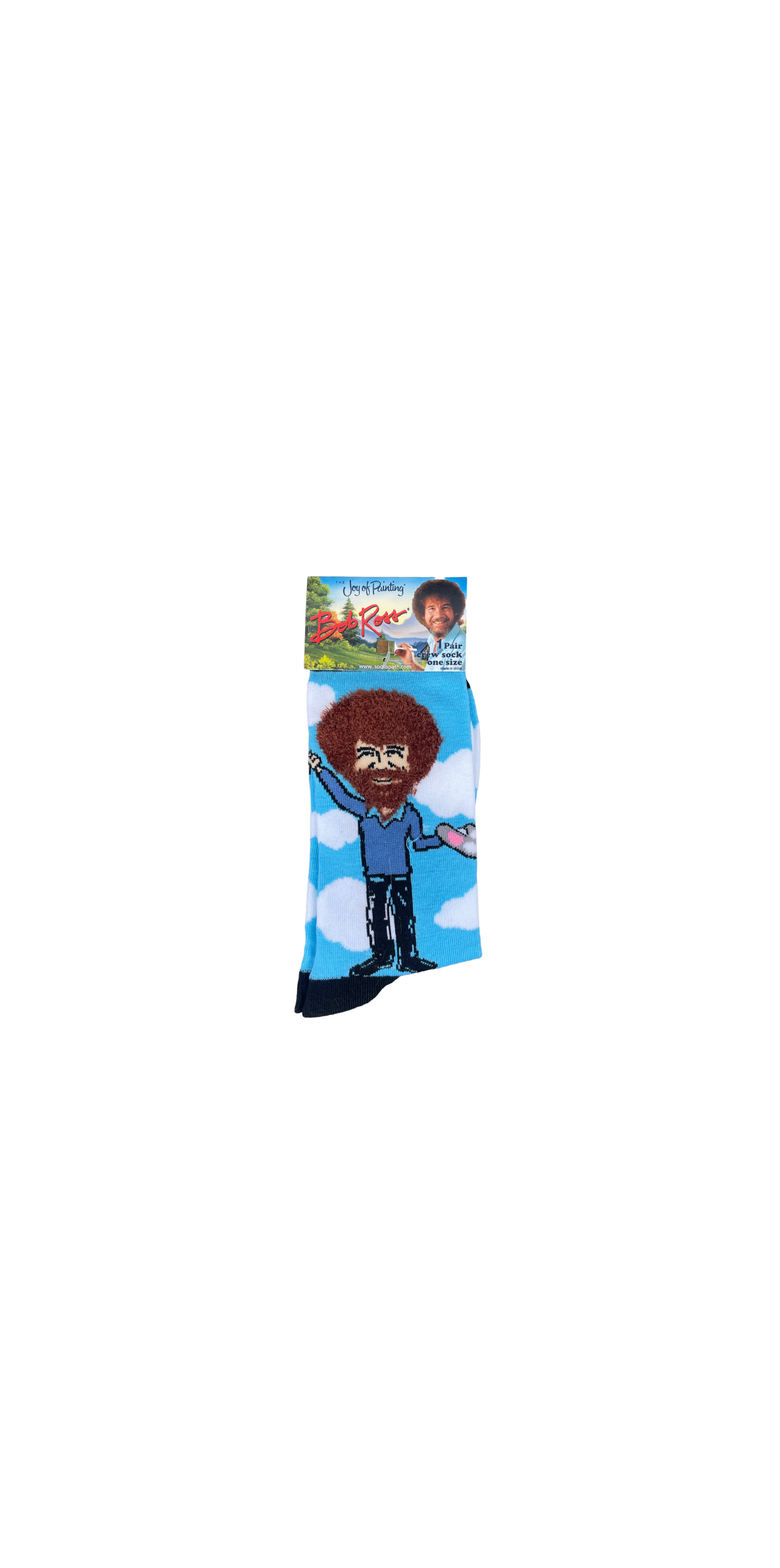 Bob Ross Happy Clouds Crew Socks