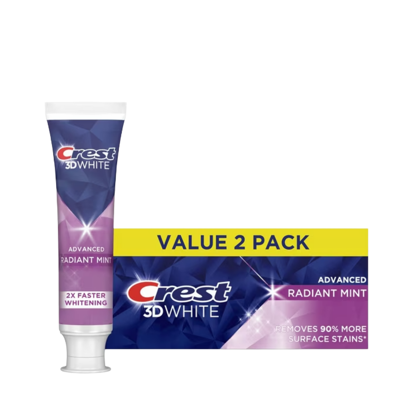 Crest 3D White Advanced Toothpaste With Stain Blasting Foam 2 Pack Radiant Mint