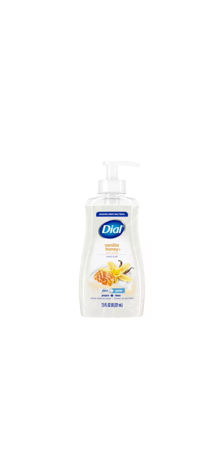 Dial Liquid Hand Soap Vanilla Honey Bottle