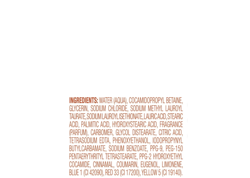 Dove Nourishing Liquid Hand Wash Cinnamon Pumpkin Pie Ingredients