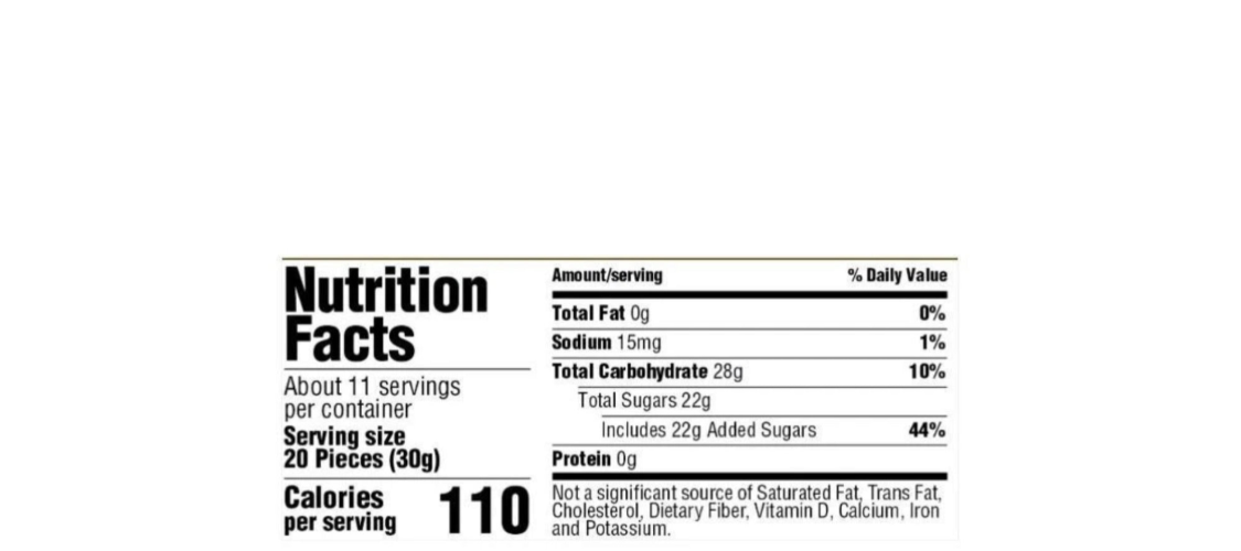 Dunkin Blended Fruit Flavored Jelly Beans Refreshers Nutritional Information
