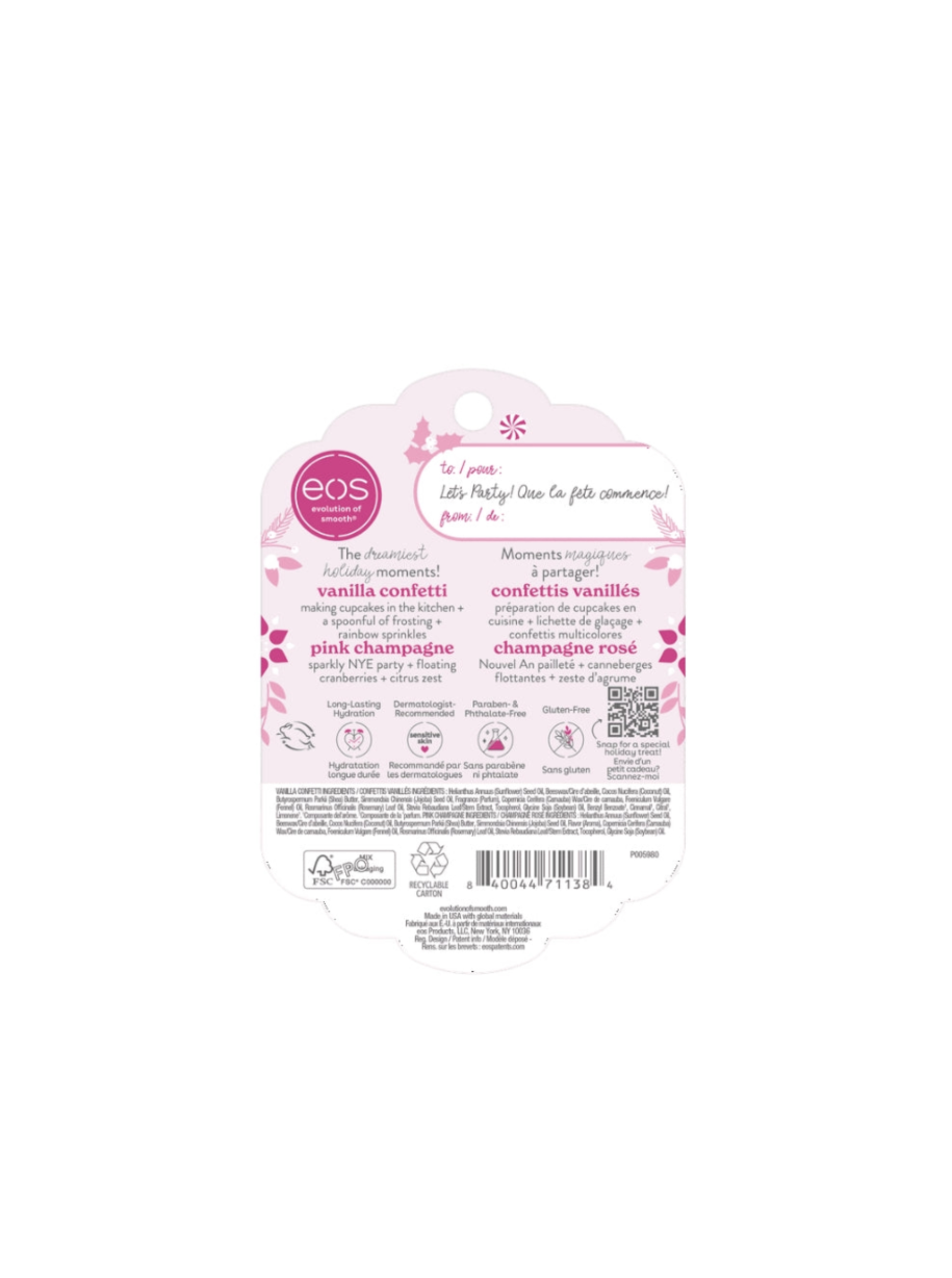 Eos 2 Piece Lip Balm Set Holiday Collection Des Fetes 3 Rear View