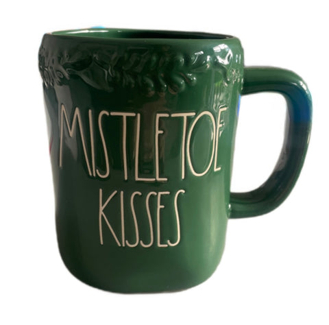 RAE DUNN Green Ceramic Mug - MISTLETOE KISSES
