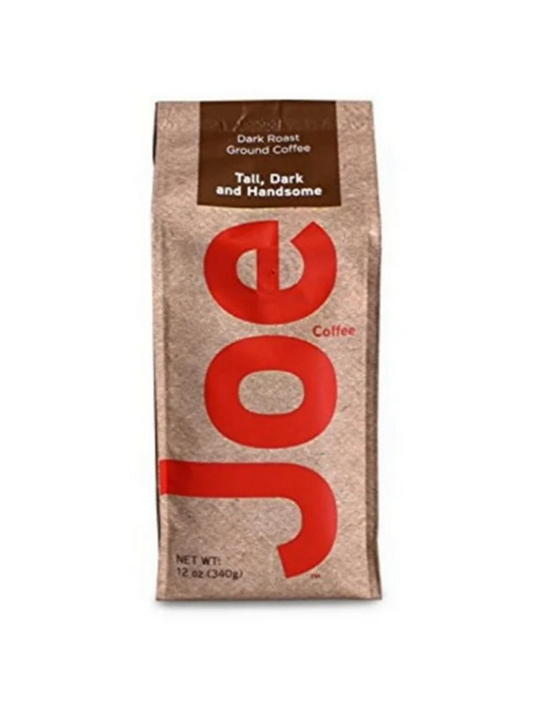 Joe Knows Coffee Ground Coffee Tall Dark And Handsome Blend Front Of Bag