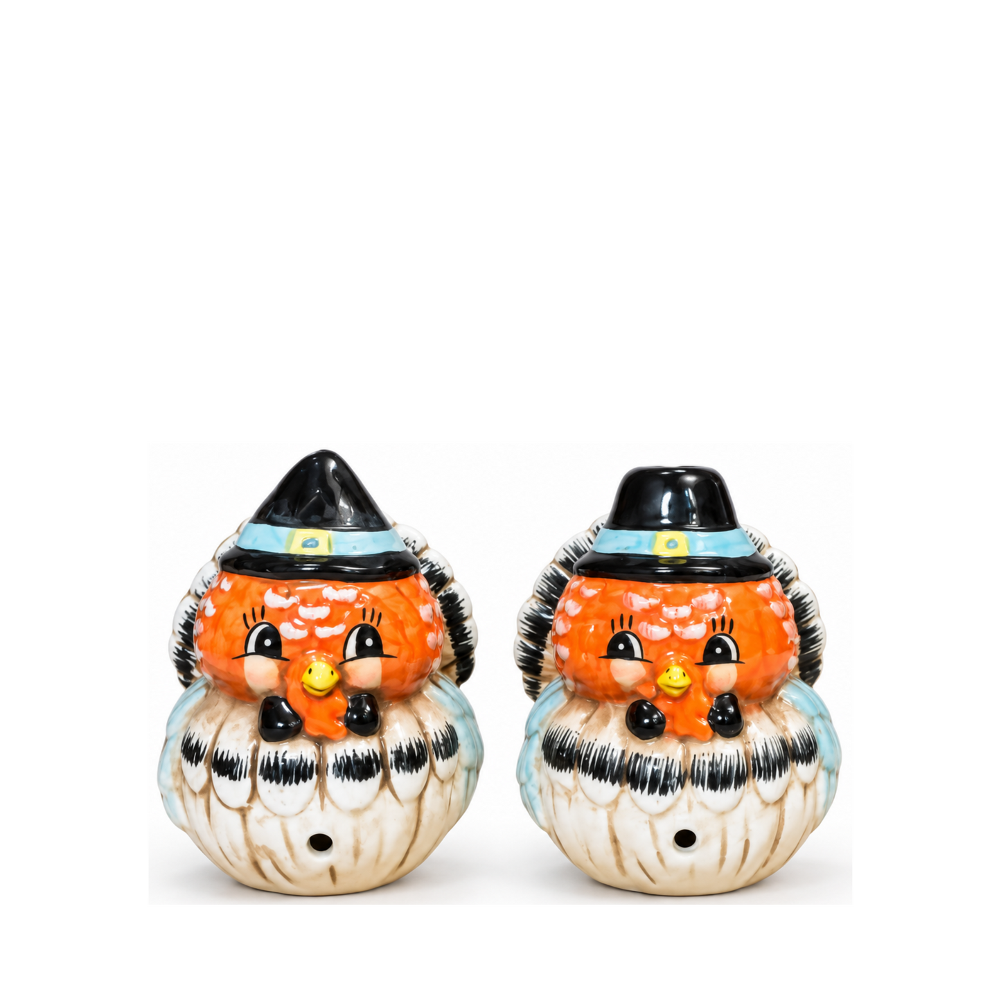 Johanna Parker Ceramic Salt & Pepper Shakers Thanksgiving Turkeys