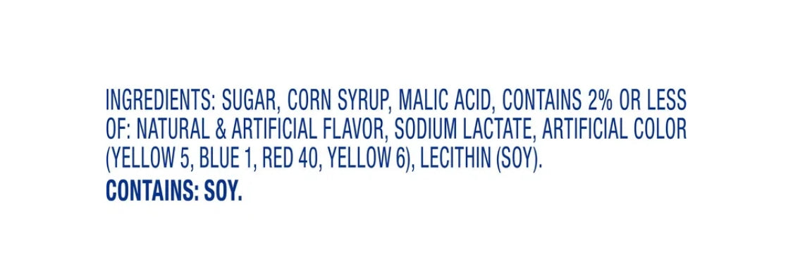 Jolly Rancher Freeze Dried Candy Ingredients