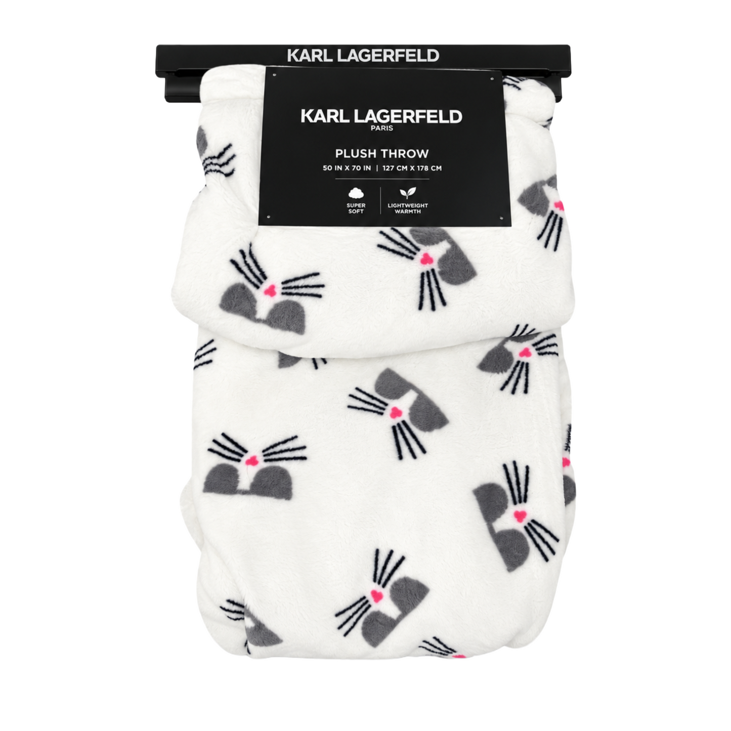 Karl Lagerfeld Plush Throw Blanket