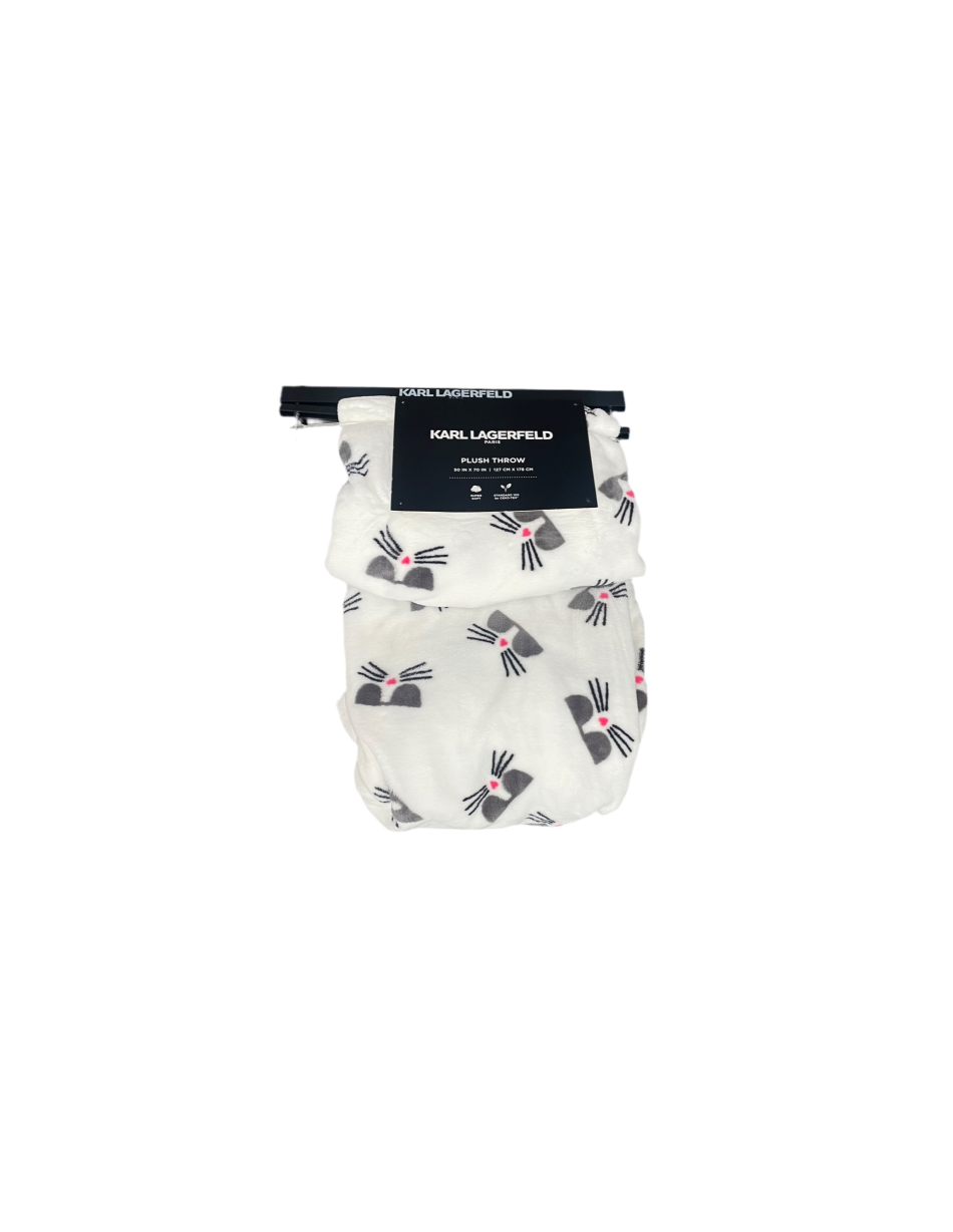 Karl Lagerfeld Plush Throw Blanket
