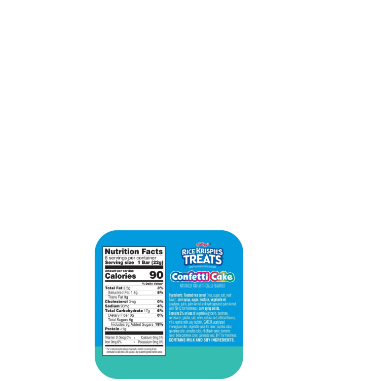 Kellogg’s Rice Krispies Treats Confetti Cake Nutritional Information & Ingredients