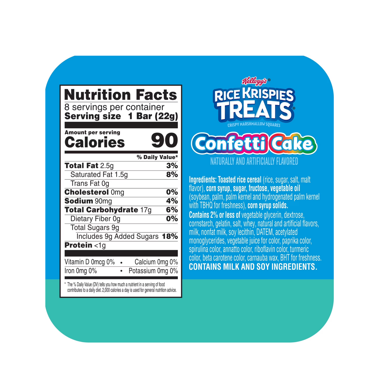 Kellogg’s Rice Krispies Treats Confetti Cake Nutritional Information & Ingredients