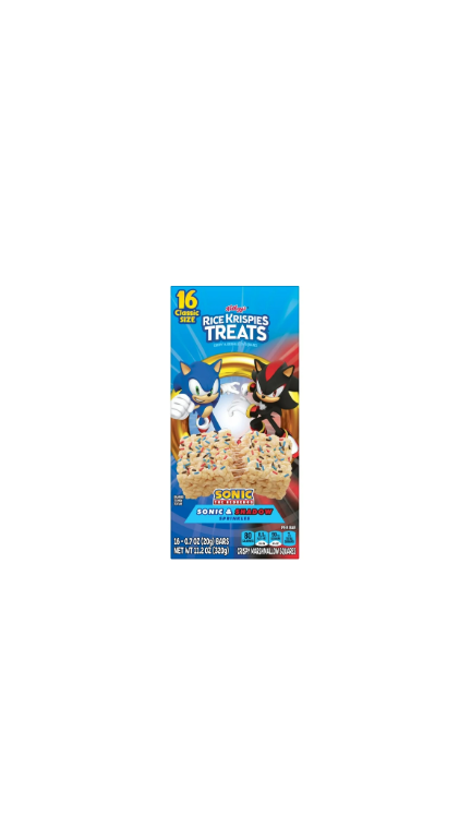 Kellogg's Rice Krispies Treats Sonic The Hedgehog Sonic And Shadow