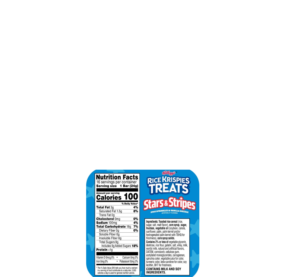 Kellogg’s Rice Krispies Treats Stars & Stripes Nutritional Information & Ingredients