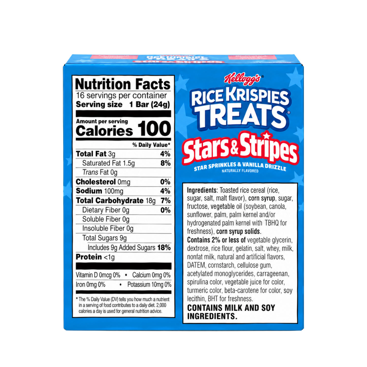 Kellogg’s Rice Krispies Treats Stars & Stripes Nutritional Information & Ingredients