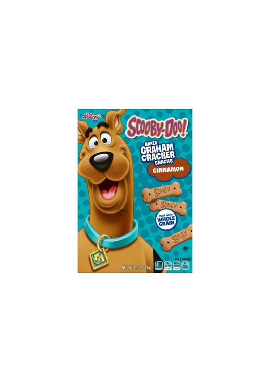 Kellogg's Scooby Doo Baked Graham Cracker Snacks Cinnamon Scooby Snacks Box Front View