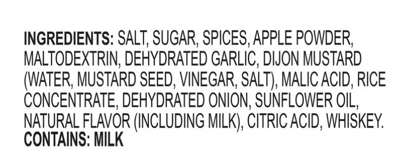 Kinders Seasoning Whisky Apple Ingredients