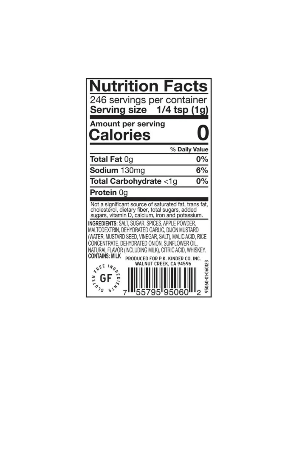 Kinders Seasoning Whisky Apple Nutritional Information