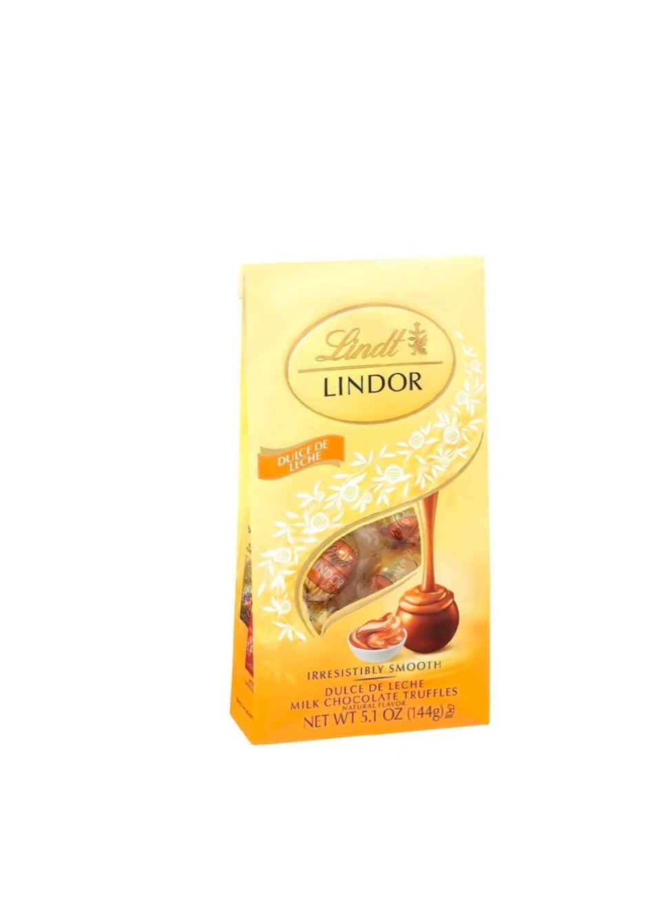 Lindt Lindor Milk Chocolate Truffles Dulce De Leche Packet Front View