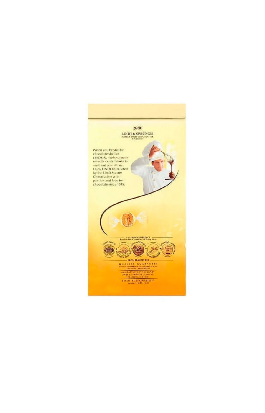Lindt Lindor Milk Chocolate Truffles Dulce De Leche Packet Rear View