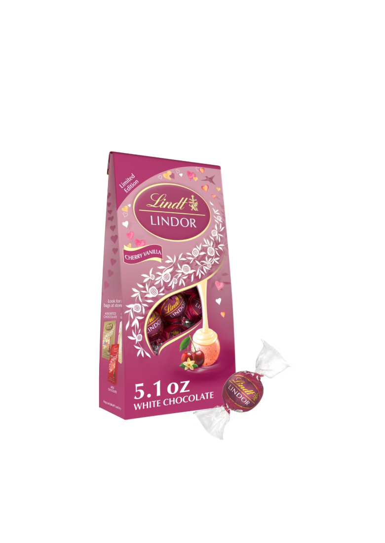Lindt Lindor White Chocolate Truffles Cherry Vanilla