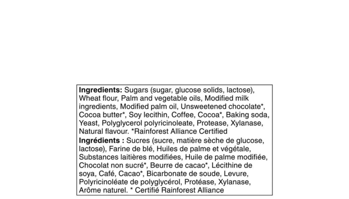 Nestle Coffee Crisp Minis Classic Ingredients