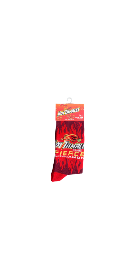 Novelty Crew Socks Hot Tamales Fierce Cinnamon