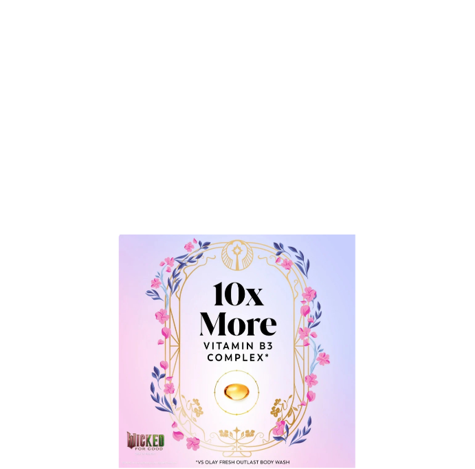 Olay & Wicked Collaboration Hyaluronic Serum Complex Body Wash Couldn't Be Lovelier Glinda’s Edition 10 Times More Vitamin B3 Complex