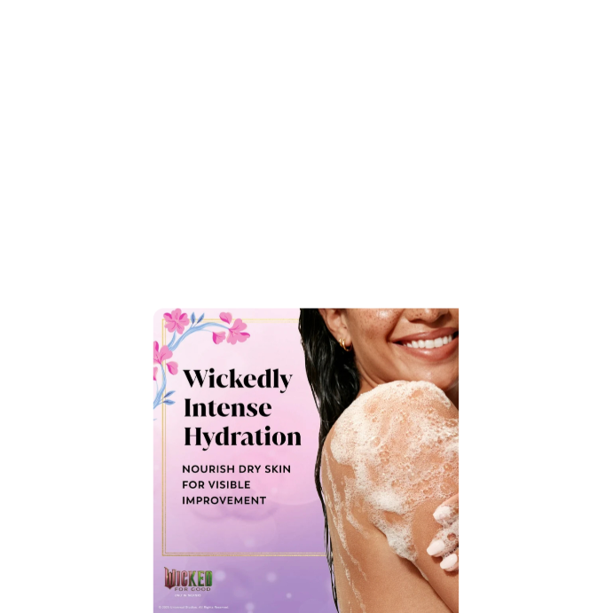 Olay & Wicked Collaboration Hyaluronic Serum Complex Body Wash Couldn't Be Lovelier Glinda’s Edition Wickedly Intense Hydration
