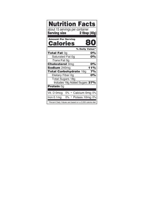 Panda Express Cooking Sauce Orange Bottle Nutritional Information