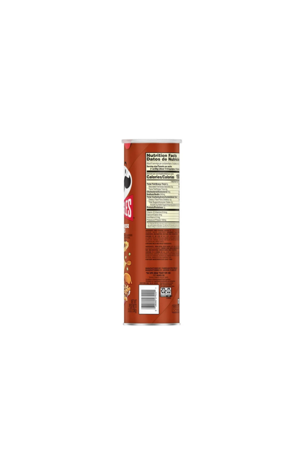 Pringles Chili Cheese Fries Tube Side View