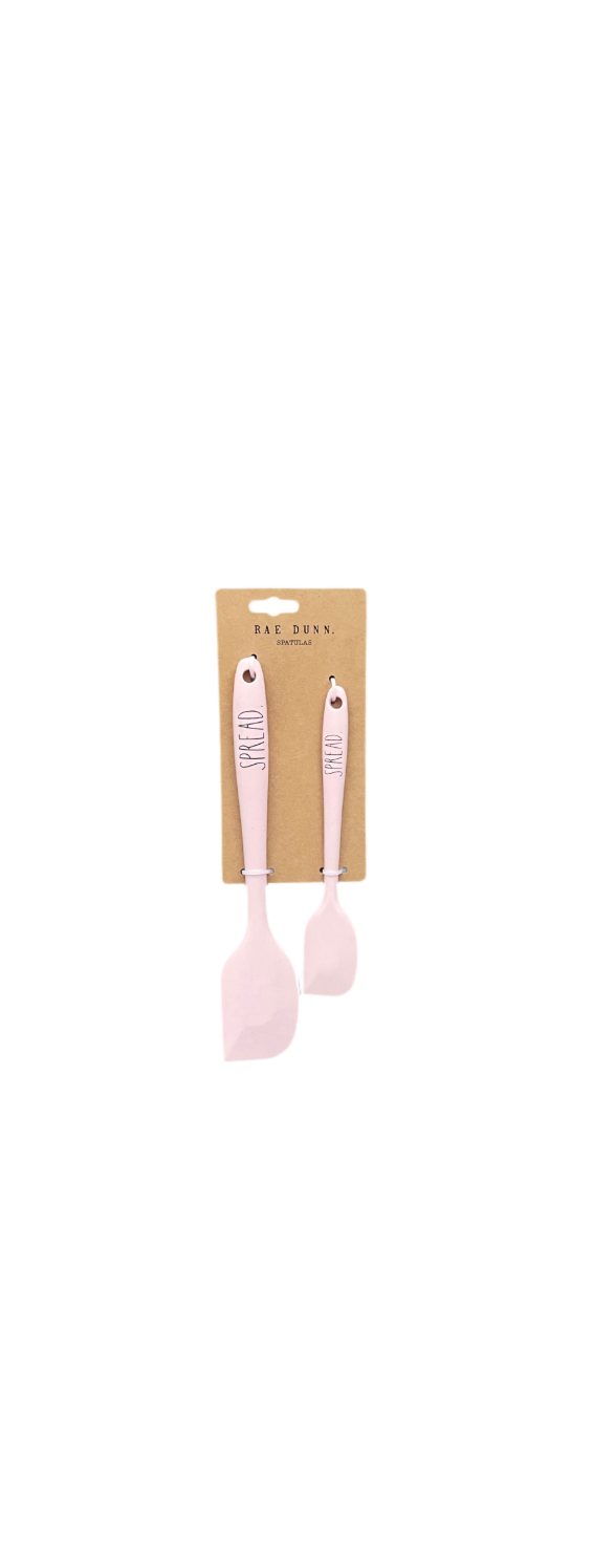 Rae Dunn 2 Piece Pink Spatula Set Spread