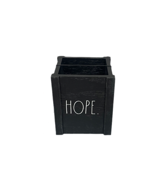 Rae Dunn Black Wood Desk Organiser Pen Holder Hope