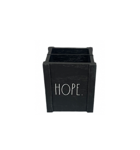 Rae Dunn Black Wood Desk Organiser Pen Holder Hope