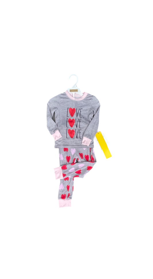 Rae Dunn Child 2 Piece Pyjama Top And Trouser Set 24 Months Love Love Love