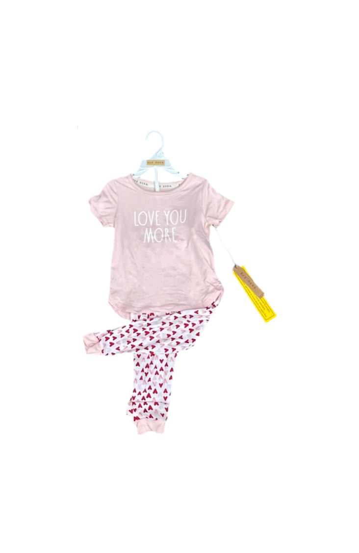Rae Dunn Child 2 Piece Pyjama Top And Trouser Set 4 Toddler Love You More