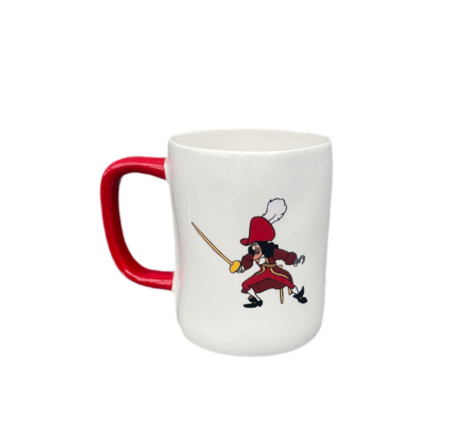 Rae Dunn Cream Ceramic Mug Peter Pan Captain Hook Rear View