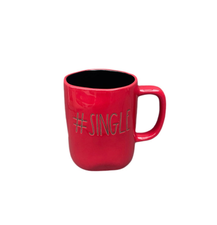 Rae Dunn Red Ceramic Mug Hashtag Single
