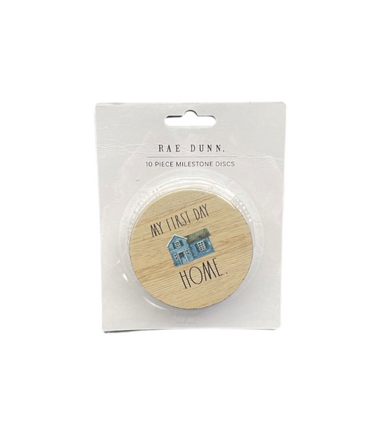 Rae Dunn Wooden 10 Piece Baby Milestone Discs Gift