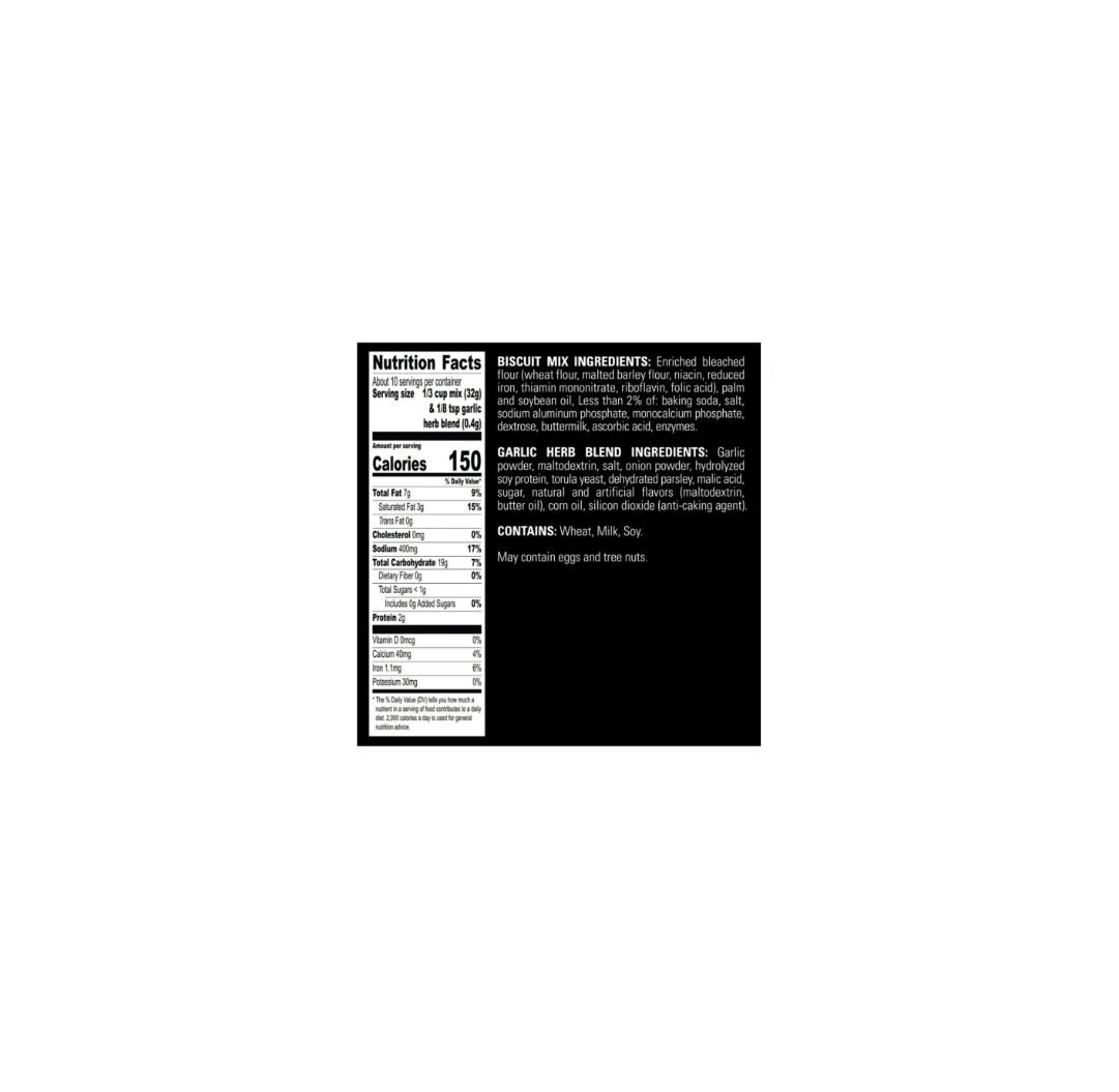 Red Lobster Biscuit Mix Cheddar Bay Nutritional Information And Ingredients