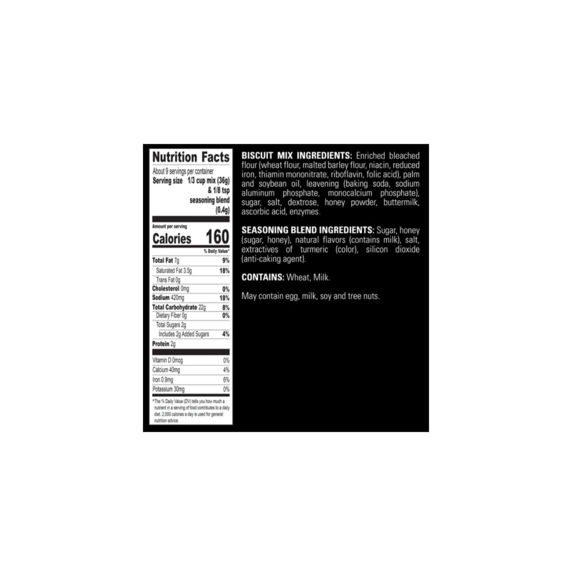 Red Lobster Biscuit Mix Honey Butter Nutritional Information And Ingredients