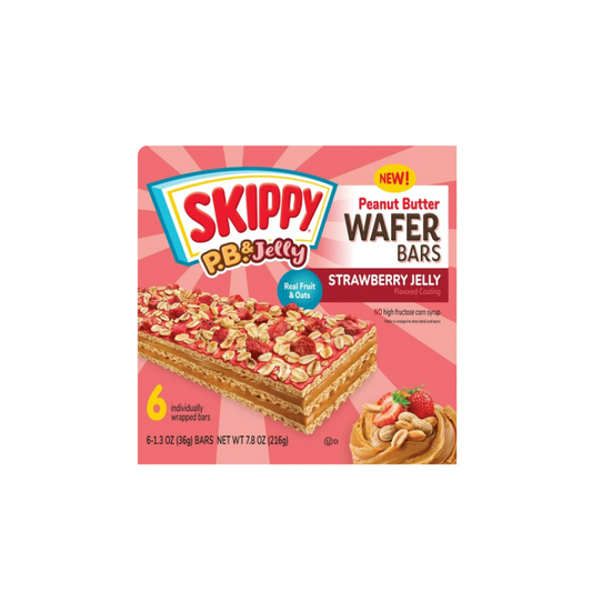 Skippy PB & Jelly Peanut Butter Wafer Bars Strawberry Jelly
