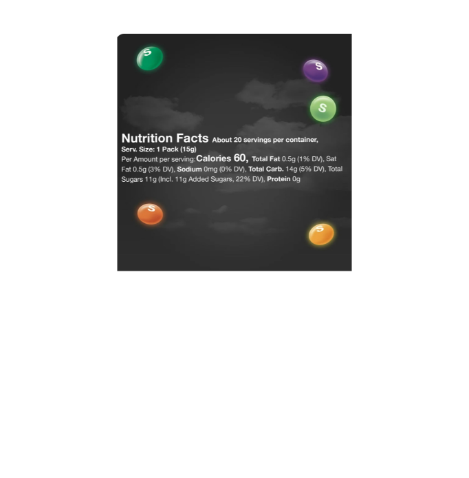 Skittles Shriekers Nutritional Information