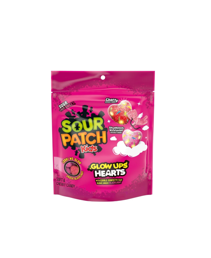 Sour Patch Kids Soft & Chewy Candy Glow Ups Hearts