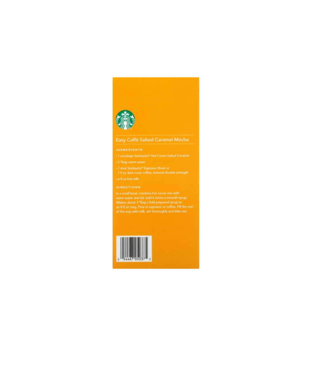 Starbucks Hot Cocoa Salted Caramel Flavour Side View Box Ingredients And Directions