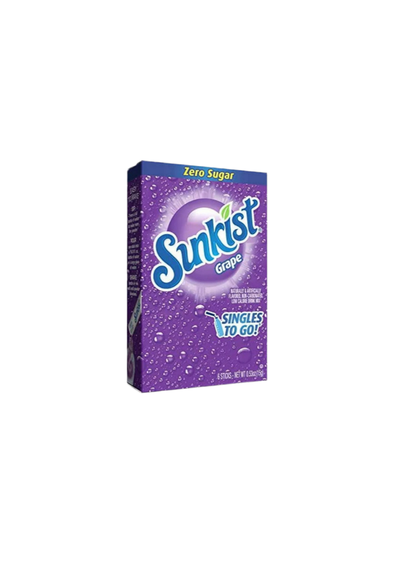 Sunkist Drink Mix Grape Zero Sugar Front View