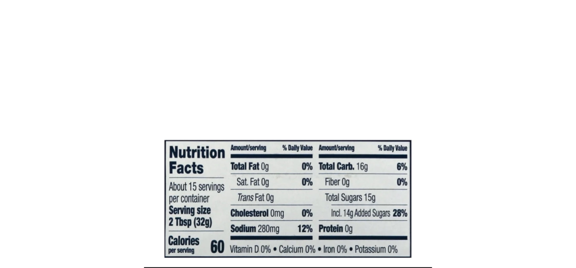 Sweet Baby Rays Honey Chipotle Barbecue Sauce Nutritional Information