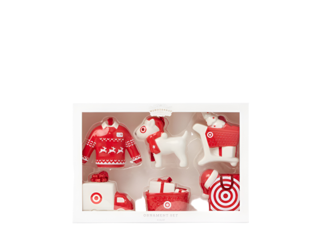 Target Wondershop 6 Piece Ceramic Holiday Ornament Set 2024 Boxed