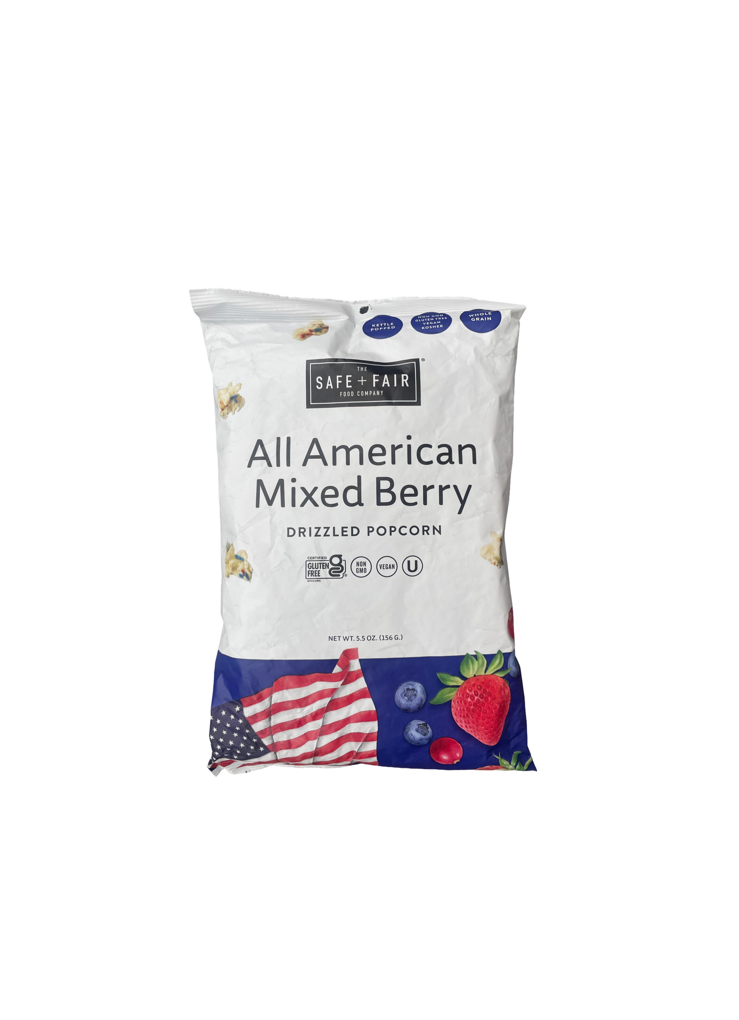 The Safe & Fair Food Company Drizzled Popcorn All American Mixed Berry