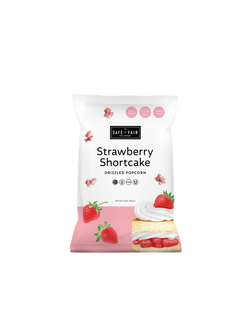 The Safe & Fair Food Company Drizzled Popcorn Strawberry Shortcake
